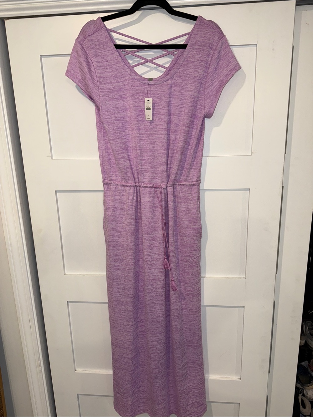 Talbots Lavender Heathered Maxi Dress with Crisscross Back
